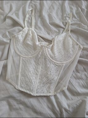 Forever 21 White Sheer Corset